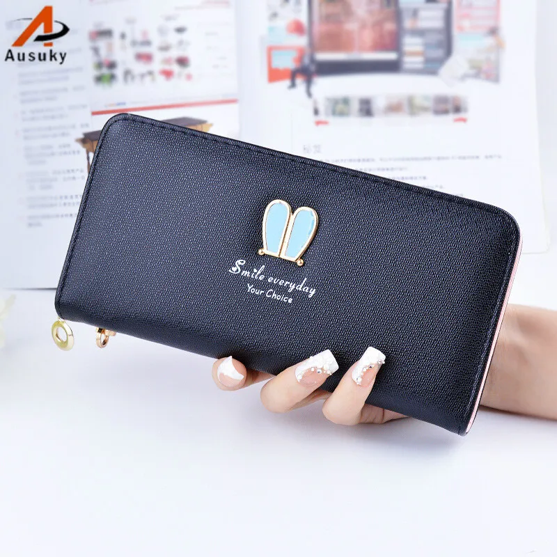 Rabbit ears pattern Long Women Wallets PU Leather pokemon  luxury brand wallet Wallet Female Zipper holder Clutch Coin Purse-15