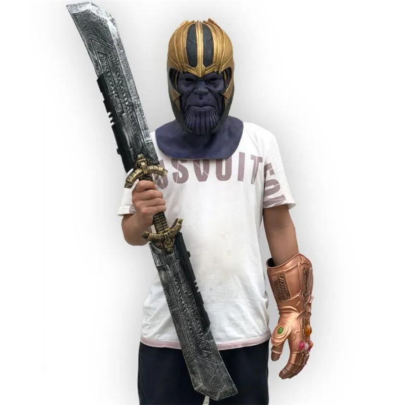 1:1 Thanos Double-edged Sword 110cm Cosplay Weapons Avengers Superhero Model Thor's Hammer Thunder PU Captain America Shield