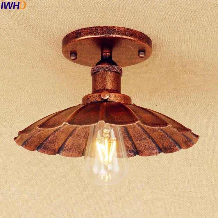 IWHD Ameican Retro Edison LED lampa sufitowa salon do montażu podtynkowego przemysłowa lampa sufitowa Lamparas De Techo oświetlenie domu