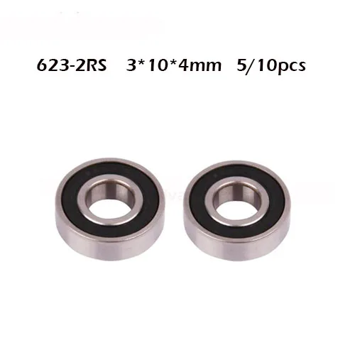 

623RS Bearing ABEC-1 3x10x4 mm ( 5/10 Pcs ) Miniature 623-2rs Ball Bearings 623 RS 2RS Bearing