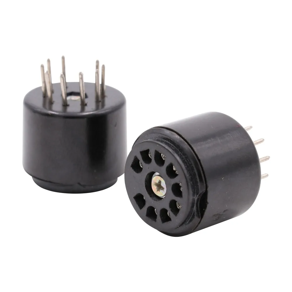 Bakelit 9pin Vakuum Rohr Buchse Prüfung Schoner Für 6DJ8 12AX7 ECC83 B339 CV492 6L13 12AU7 ECC82 B329 CV491 Hifi Rohr AMP DIY 2 PC
