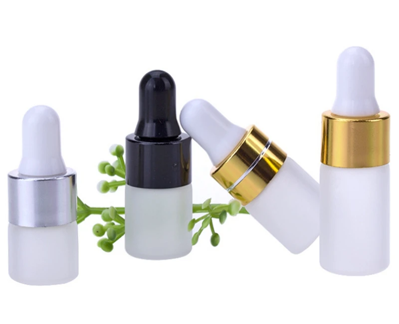 

5000pcs 1ml 2ml 3ml Matte transparent Liquid Dropping Bottle Refillable Esstenial Oil Glass Bottle with Glass Eye Dropper