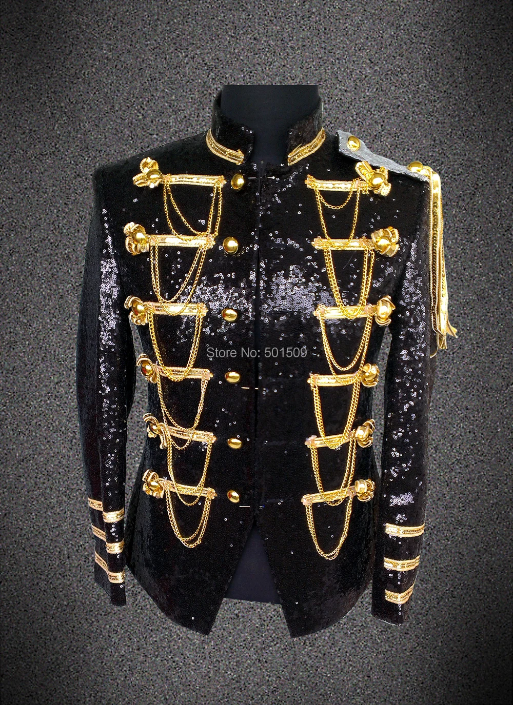 

realphoto handsewing full black sequins bead luxury black glitter mens tuxedo suit/medieval jacket/stage performance,only jacket