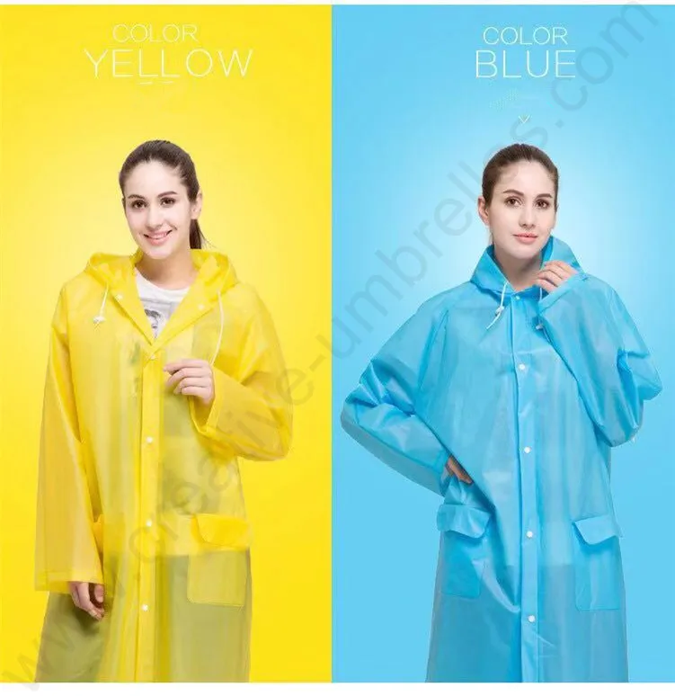 colour free option Environmental protecting Non disposable EVA raincoat waterproof unisex jelly glue non-toxic bike rain wear