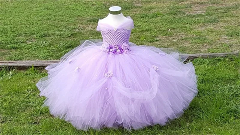 POSH DREAM Beautiful Hot Pink Princess Tutu Dress Kids Girls Ball Gown with Rhinestone Perfect for Weddings Flower Girl Dresses