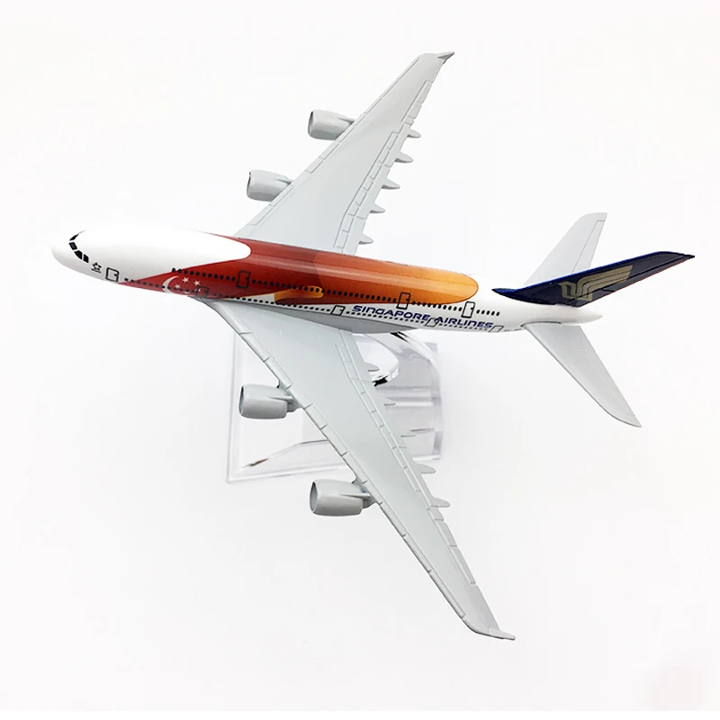 Singapore Airlines Aeroplane model Airbus A380 airplane 16CM Metal alloy diecast 1:400 airplane model toy for children Free ship