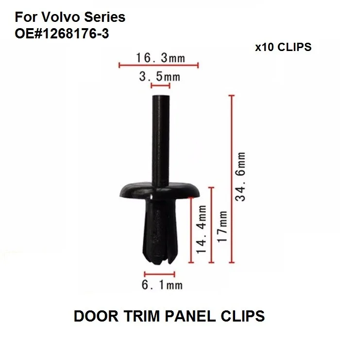x10pcs Nylon For Volvo Bumper Cover Retainer Clip Rivet Fastener 740 & 760 1993-On 1268176-3 New Popular