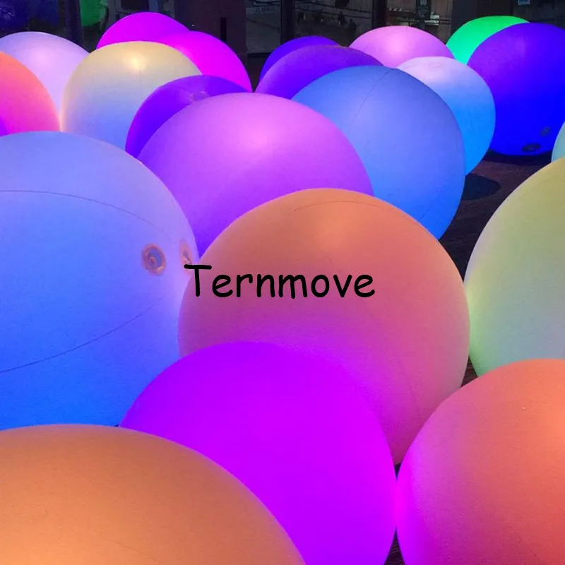 Inflatable LED Coloured Spheres Rechargeable battery led beach ball sound control color changing led light balloon