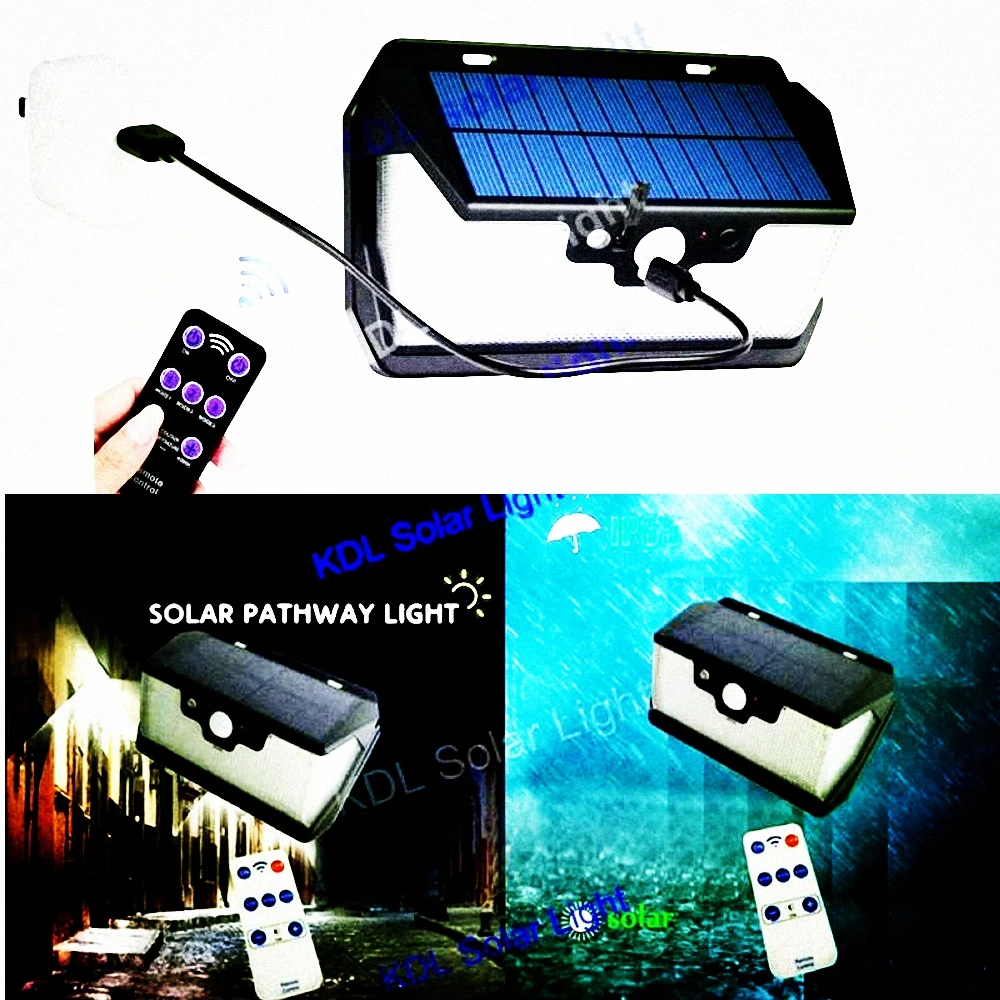 

55 leds Solar light remote control radar 3 side lighting usb port led lamp Outdoor Garden Yard Emergency Security deck new