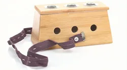 Caja de moxibustión Monocular de madera, 3 agujeros, ombligo, Moxa, ajenjo, bambú grueso