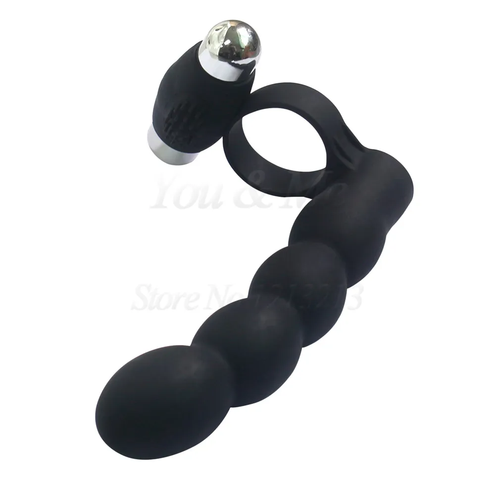 Anal Beads Penis Vibrating Ring Double Penetration Strapon Dildo G spot Vibrators Silicone Butt plug Adult Sex Toys For Couples