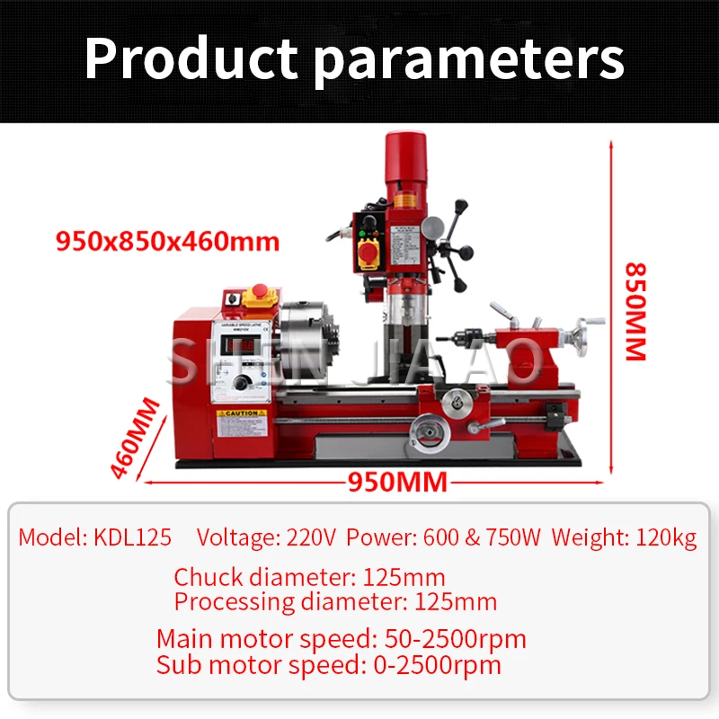 KDL125 Multi-function Metal Processing Woodworking Dual-use Mini Desktop Drilling Machine Metal Desktop Drilling Lathe Machine