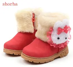 Inverno crianças botas meninas botas desenhos animados moda crianças botas de algodão criança botas de neve quente algodão princesa meninas sapatos