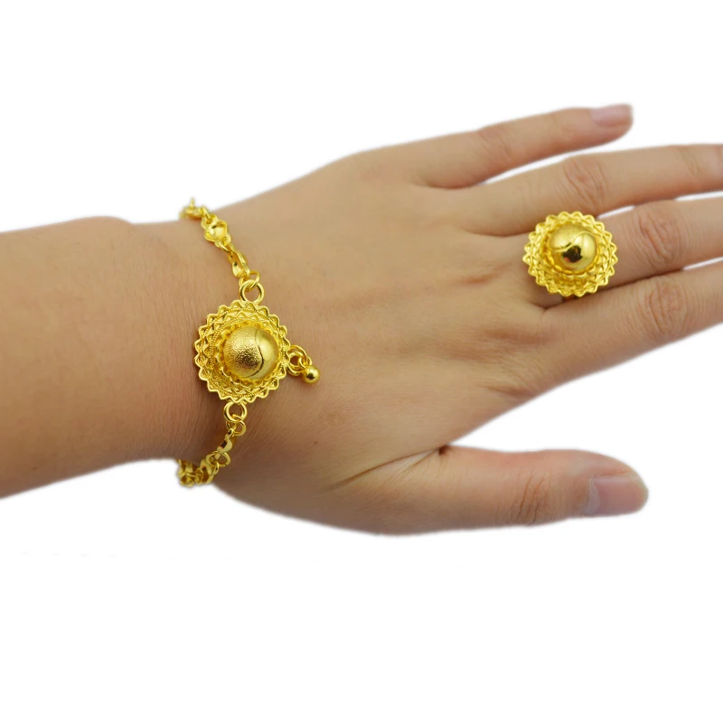 Ethlyn cute BABY girls  Ethiopian jewelry  sets Gold Color sets  for African /Ethiopian /Eritrean /Habesha Jewelry sets S32