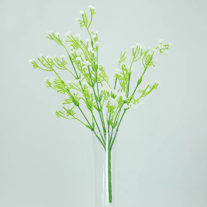 Hot Sale (1Pc/7 Fork) Green Grass plant artificial flower babysbreath simulation flower wedding decoration for home party office