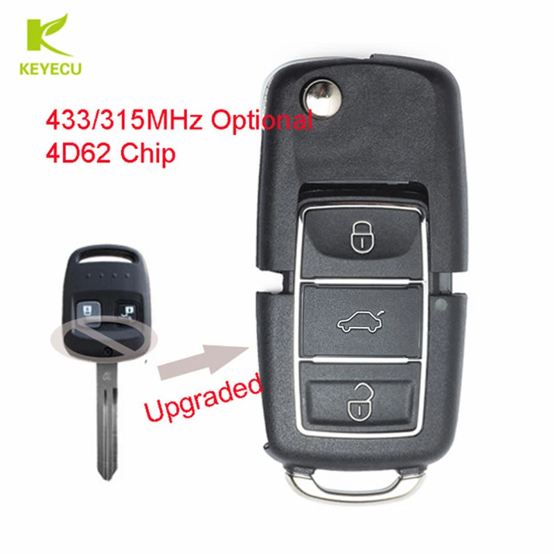 

KEYECU Replacement Remote Car Key Fob 3 Button 315/433MHz 4D62 Chip for Subaru Impreza Forester Liberty Outback With NSN14 Blade