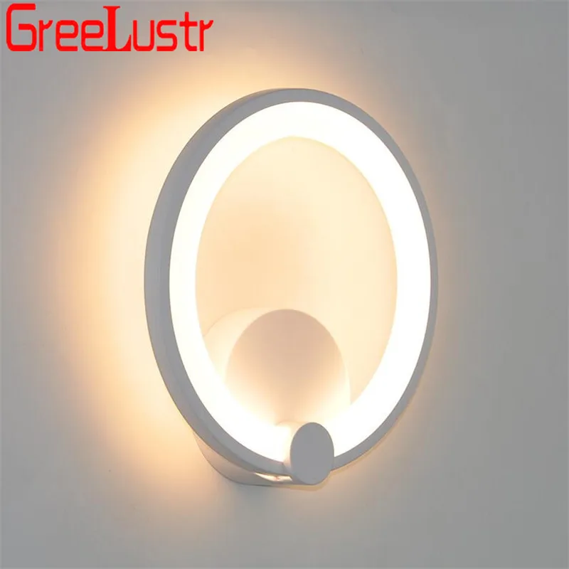 

12W Led Indoor Wall Lamp Sconces Modern Aluminum Wall Lights White Ring Loft Bedside Luminarias Bathroom Mirror Lights AC85-265V