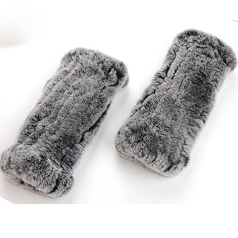 Ladies Real Fur Gloves Women Winter Fingerless Warm Gray Glove 2019 New Arrival Soft Woman Genuine Rabbit Fur Ladies Hand Warmer