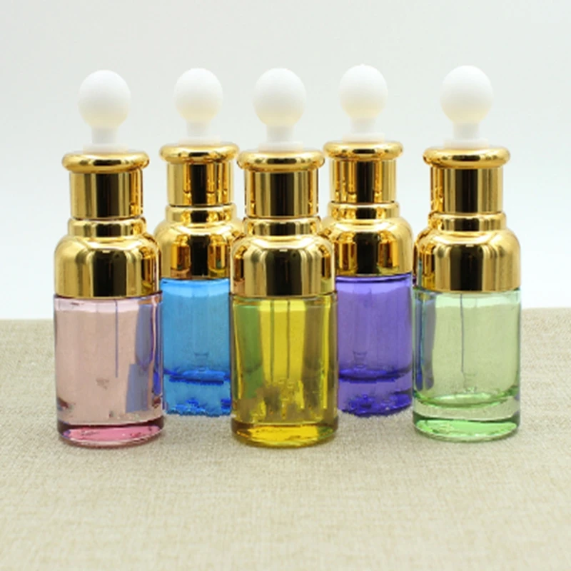 

50pcs New transparent spray glass, empty bottle, essential oil bottle, round gel head, dropper, essence, original liquid bott