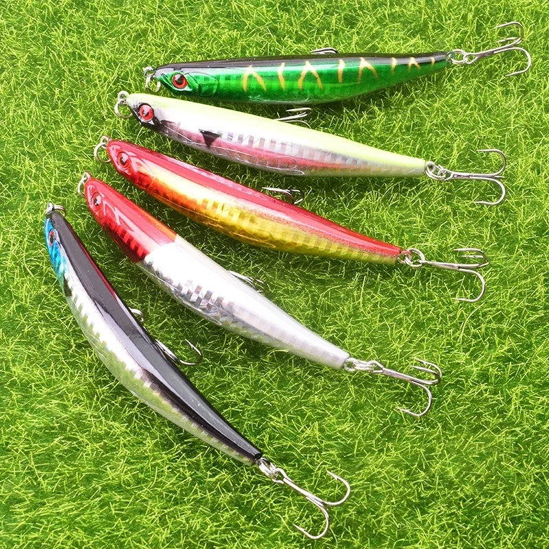 Señuelos de Pesca tipo lápiz, 9cm, 7,5g, cebo de imitación para teñir, Wobblers lentamente, aparejos de pececillos, señuelo duro japonés, Isca Bass