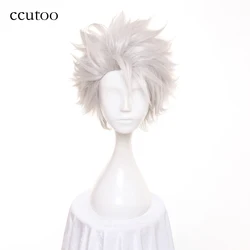 Ccutoo-Perruque de Cosplay synthétique courte en argent blanc pour homme, perruques de cheveux moelleux, fibre thermique 02/10/2018, Hitsugaya Toushirou