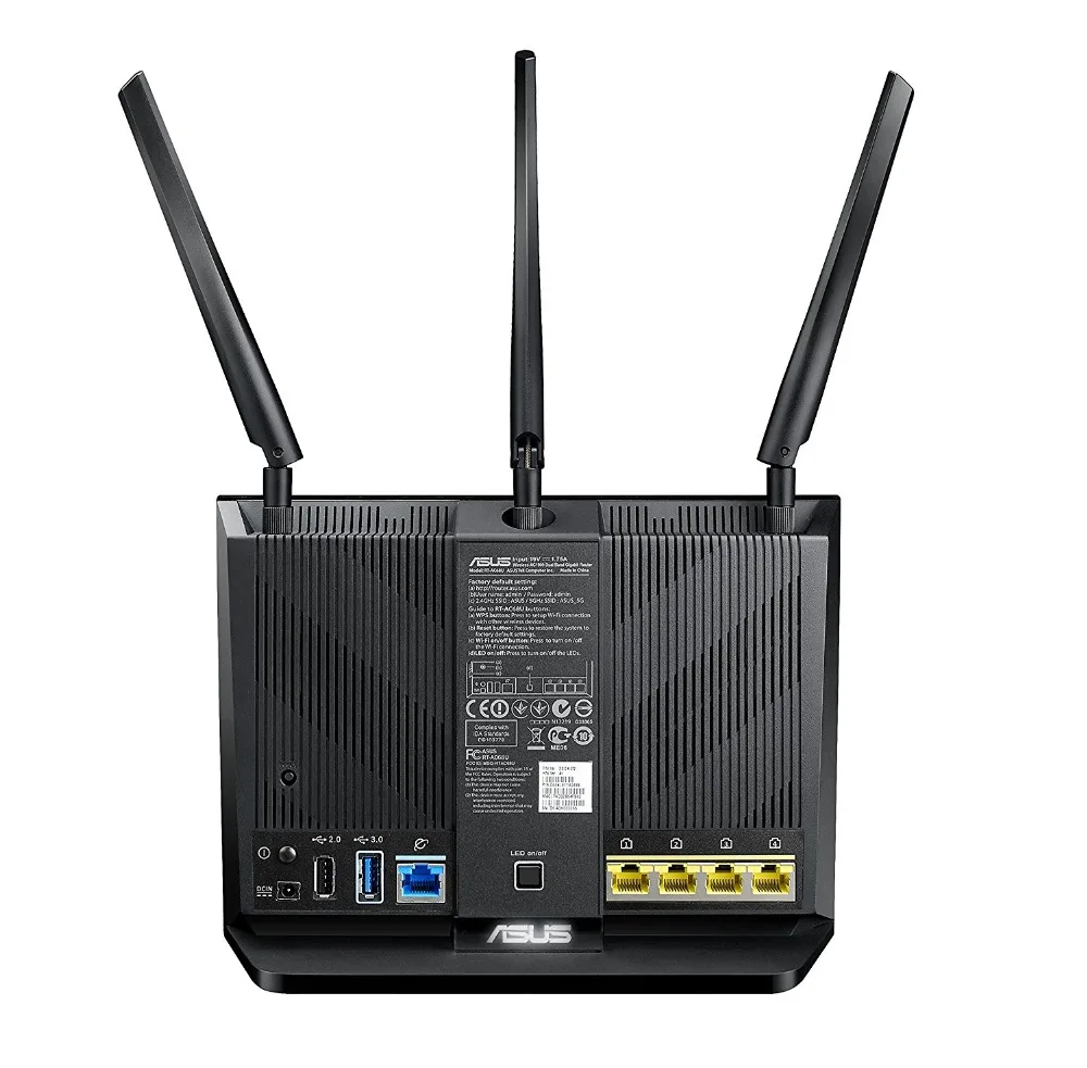 ASUS RT-AC68U AC1900 1900 Мбит/с Wi-Fi 5 AiMesh для сетки всего дома Wi-Fi двухдиапазонный маршрутизатор, обновленная система Merlin AiProtection