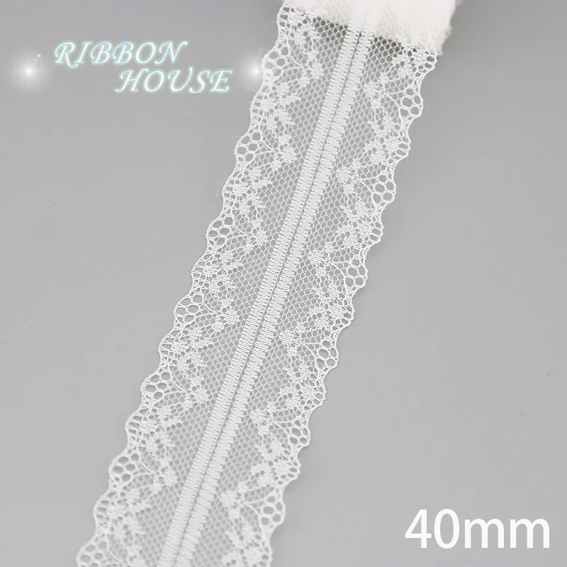 White lace fabric Webbing Decoration Love gift packing ribbon Material (5 yards/roll)