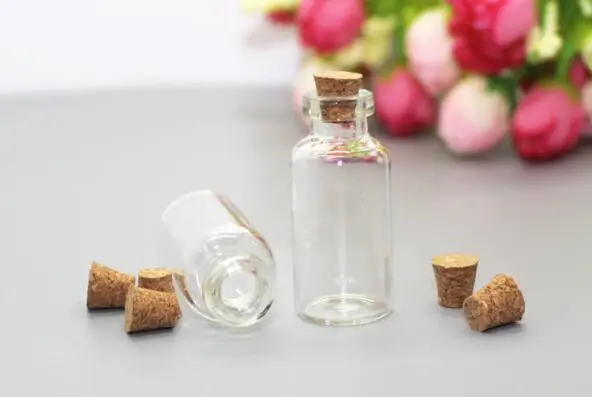 

200pcs/lot 5ml Mini Glass Vials Jars Packaging Bottles Test Tube With Cork Stopper Empty Glass Transparent Clear Bottes