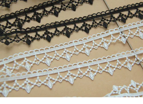 1yard Width: 2.5cm Fashion Black and White Cotton Lace Trim for Scrapbooking Garment Accessories(ss-303)