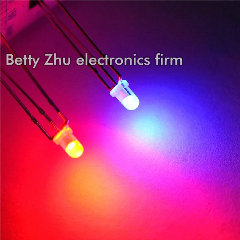 

200PCS/LOT LED 3MM round red and blue light-emitting diode (common cathode diode) mist