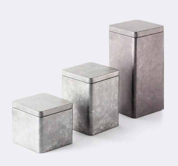 96PCS/LOT Useful Silver Gold Square Iron Box Plain Metal Tea Candy Boxes Without Printing Storage Case 90*90*85mm SN1031