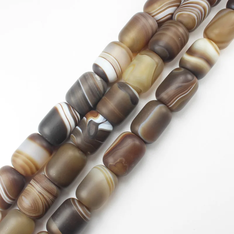 column 10x14mm,15x20mm Botswana Agates Persia Sardonyx onyx Coffe stripe Natural stone drum DIY Loose Beads 15\