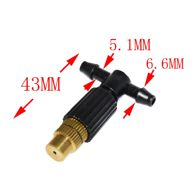 

brass misting nozzle brass hose nozzles Water sprayers Drip barbed 1/4"Connector Garden watering sprinklers 6pcs