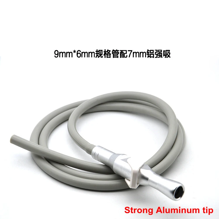 

Dental Silicone Tube Saliva Ejector Weak Suction Hose 9*6mm with ( Strong / weak ) Aluminum tip 7mm