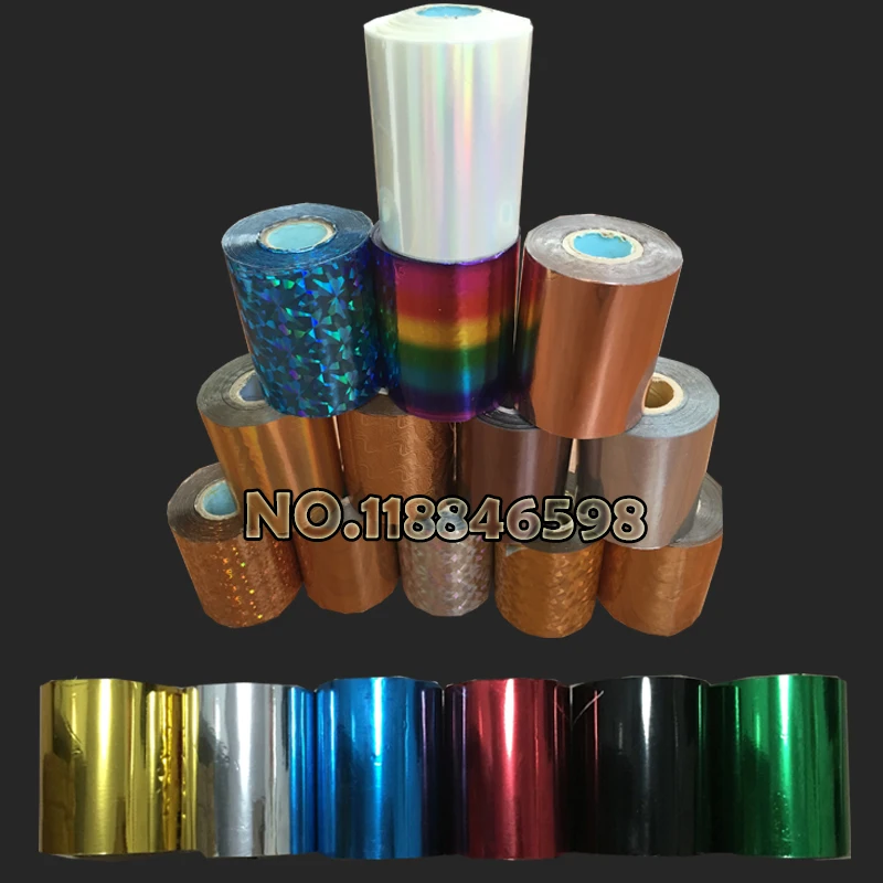 Free Ship DIY Transfer High Quality Hot Foil Stamping Colorful 80mmx120M Heat Film Paer