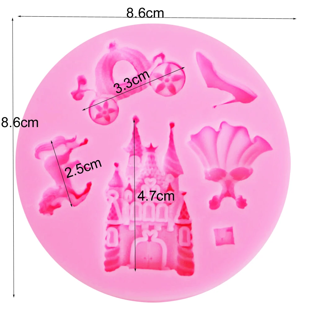 Sophronia M558 Fairy Dress Castle Coach Dress Glass Slipper Horse Shape Silicone Molds Princess Chocolate Cake Decoration Tools