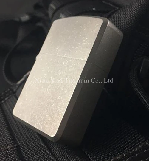 Titanium TC4 Oil / Butane Lighter Sleeve Case Heavy Armor / Light Armor / Convention Shell Brushed Stonewashed Flamed Finishing