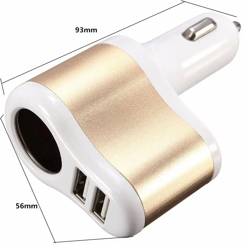 Free shippingDetails about  3 in1 Way Car Auto Cigarette Lighter Socket Splitter 2 USB Power Adapter Charger Free shippingnew