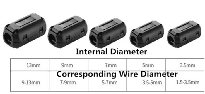 Anneau magnétique de filtrage anti-brouillage, 20 pièces, type de boucle, noyau magnétique, filtre de démagnétisation, couverture blindée