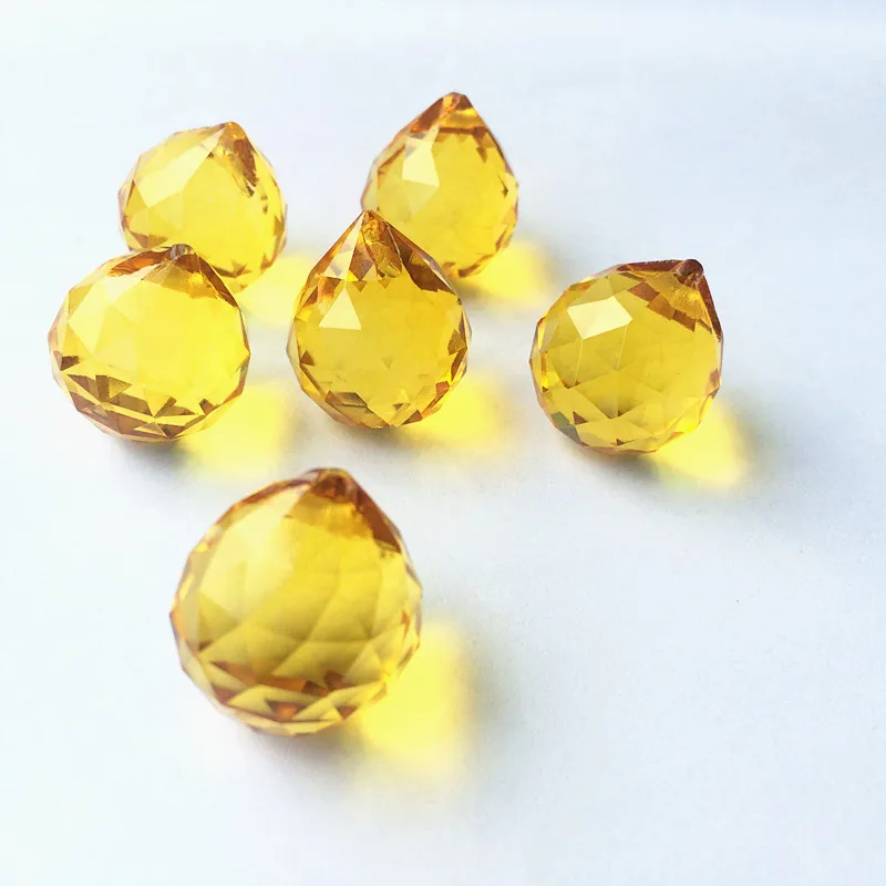 30pcs/lot Faceted Crystal 20mm AAA Top Quality Gold K9 Chandelier Balls (Free Rings)For New Year Diy Christmas Tree Decoration