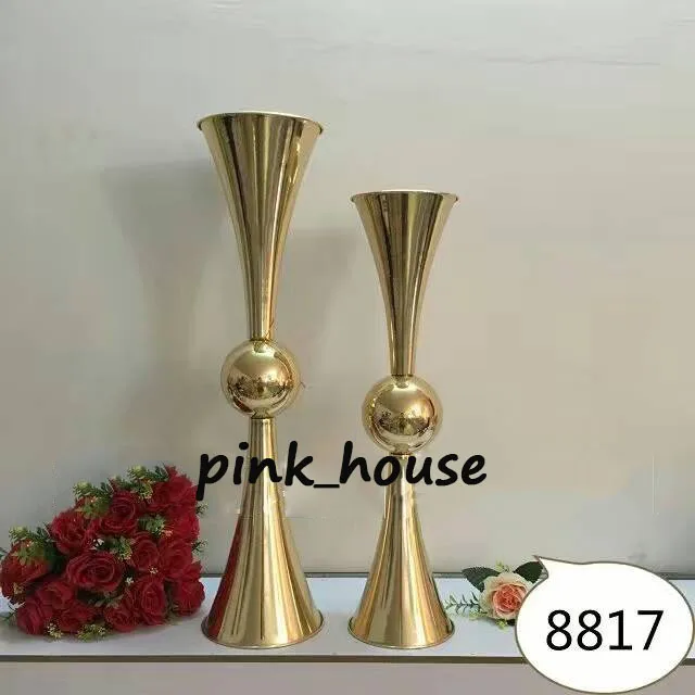 

Gold Wedding Flower Vase Flower Stand Wedding Centerpiece 10pcs/lot