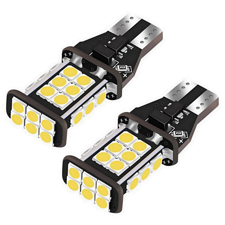 2PCS T15 W16W 921 912 Super Bright 1200Lm 3030 SMD LED CANBUS NO OBC ERROR Car Backup Reserve Lights Bulb Tail Lamp Xenon White