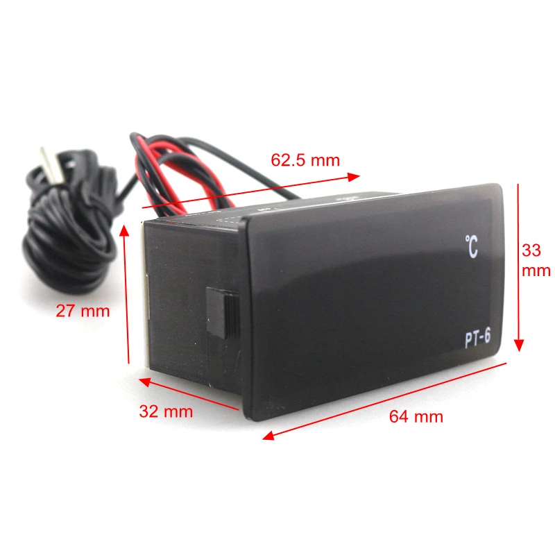 PT-6 -40 〜 110C デジタル車の温度計車両温度計モニター 12 v 自動車温度計 2 2m ntc センサー