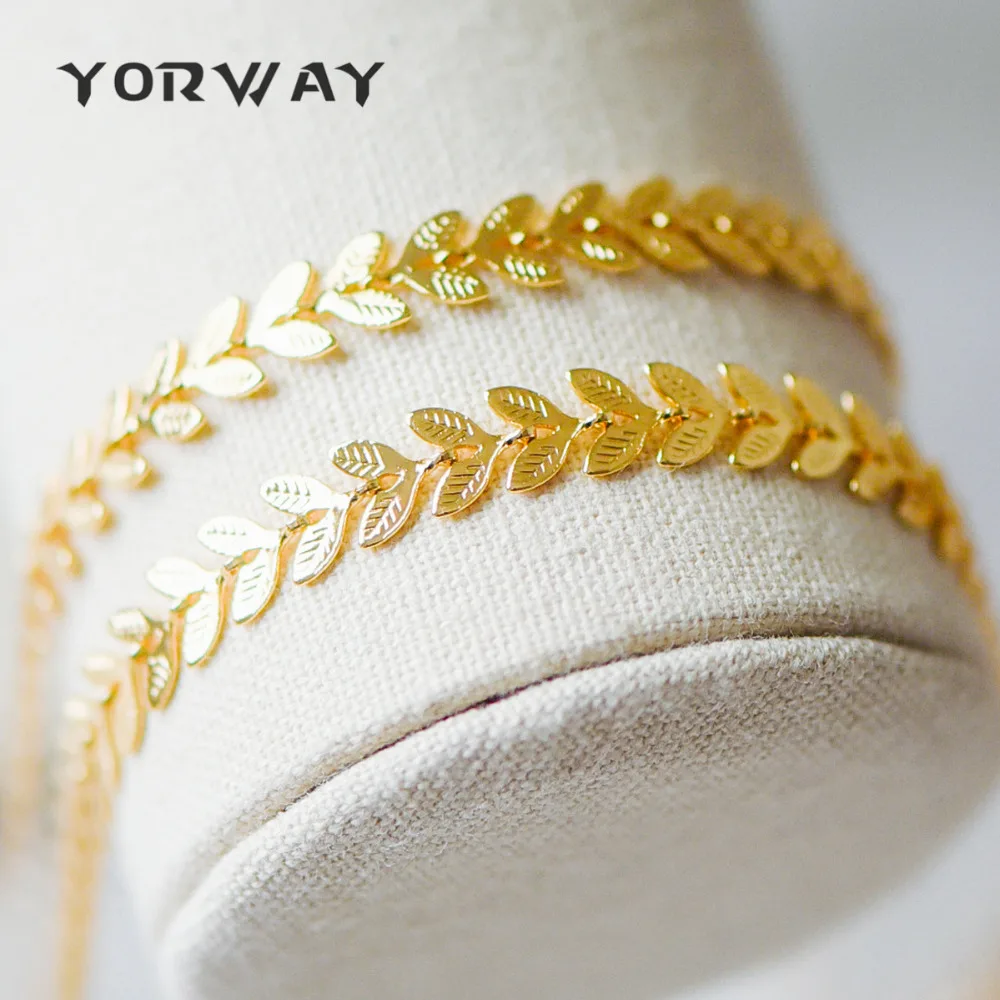 Gold/ Silver Tone Chevron Leaf Chain 6.3mm, Decorative Herringbone, Flat Arrow Designer (#LK-153)/ 1 Meter=3.3ft