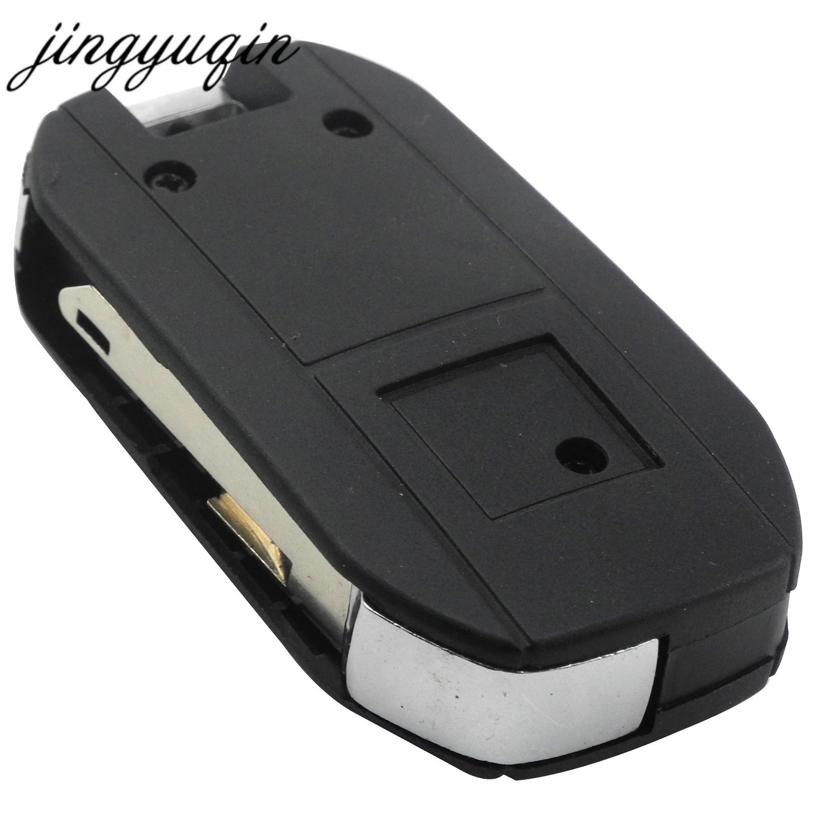 jingyuqin Modified Flip Folding Car Key Fob Shell For Peugeot 206 207 Remote 2 Button Key Case