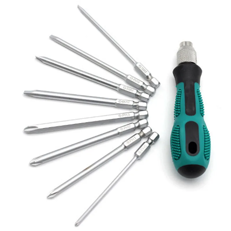 Schroevendraaier Set 9 stks multifunctionele Schroevendraaiers Repair Tool Phillips/Gleufschroevendraaier met Magnetische Onderhoud Gereedschap