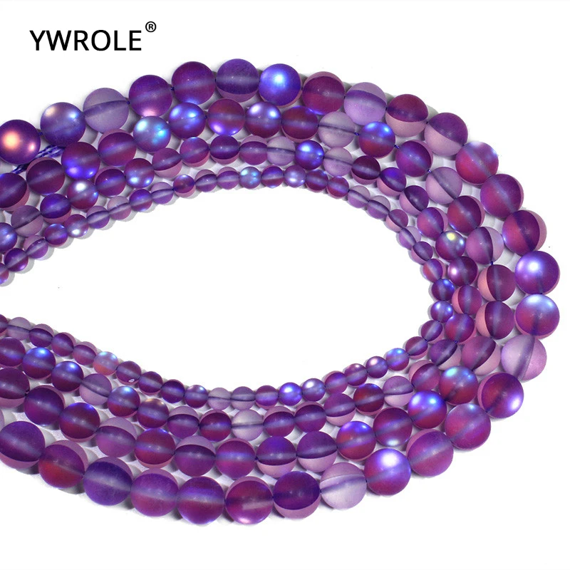 AAA + Áustria Cristal Glitter Roxo Escuro Síntese Pedra dos Grânulos de Vidro Para Fazer Jóias Pulseira DIY Colar 6/8 /10/12mm 15''