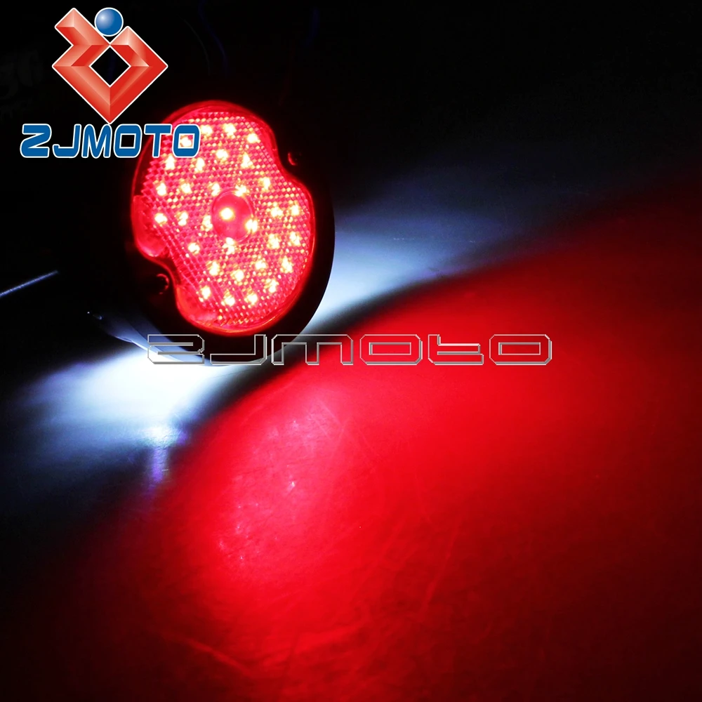 Motorcycle Red LED Taillight Stop Lamp Tail Light Number Plate Light For Harley Custom Cafe Racer Cruiser Retro Rear Brake Lamp