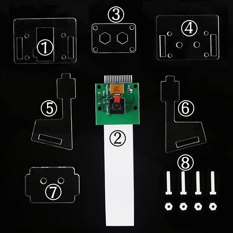 Acrylic Camera Holder Transparent Case for Raspberry Pi 3 OV5647 Mini Webcam Clear Case for Raspberry Pi Official Camera