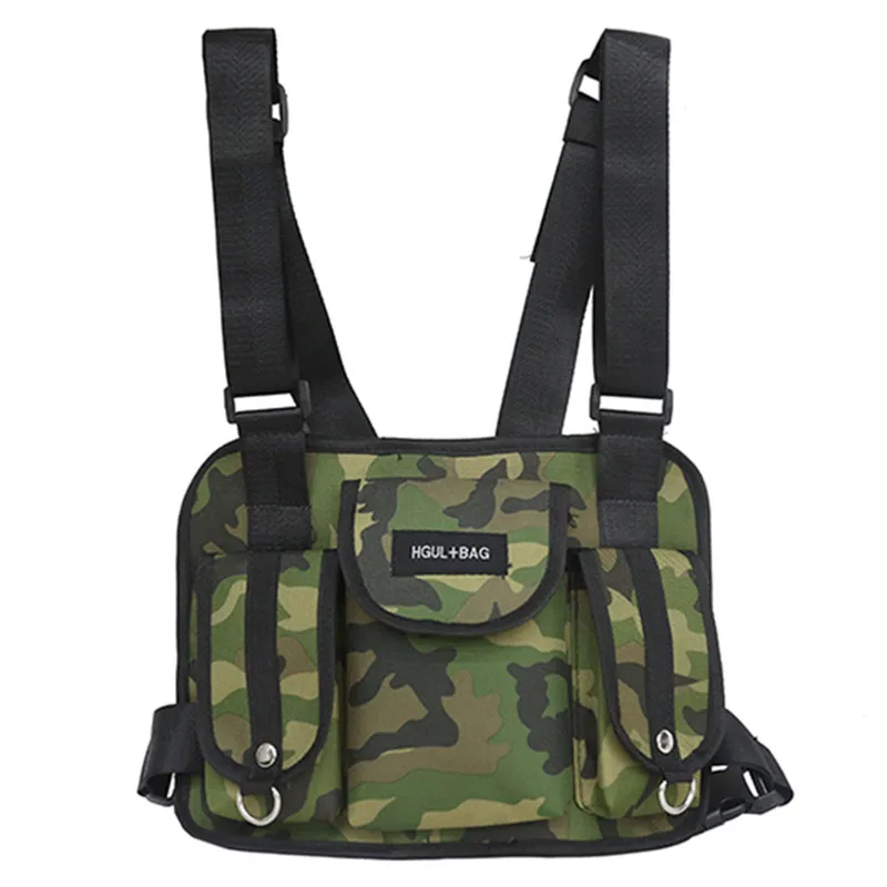 Men Chest Pack Rig Hip Hop Streetwear Unisex Cool Functional Tactical Shoulder Anti Theft Waist Bag Purse  Punck Style Backpack